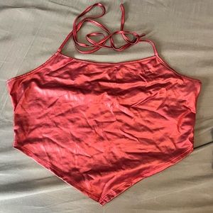 Pleather halter top